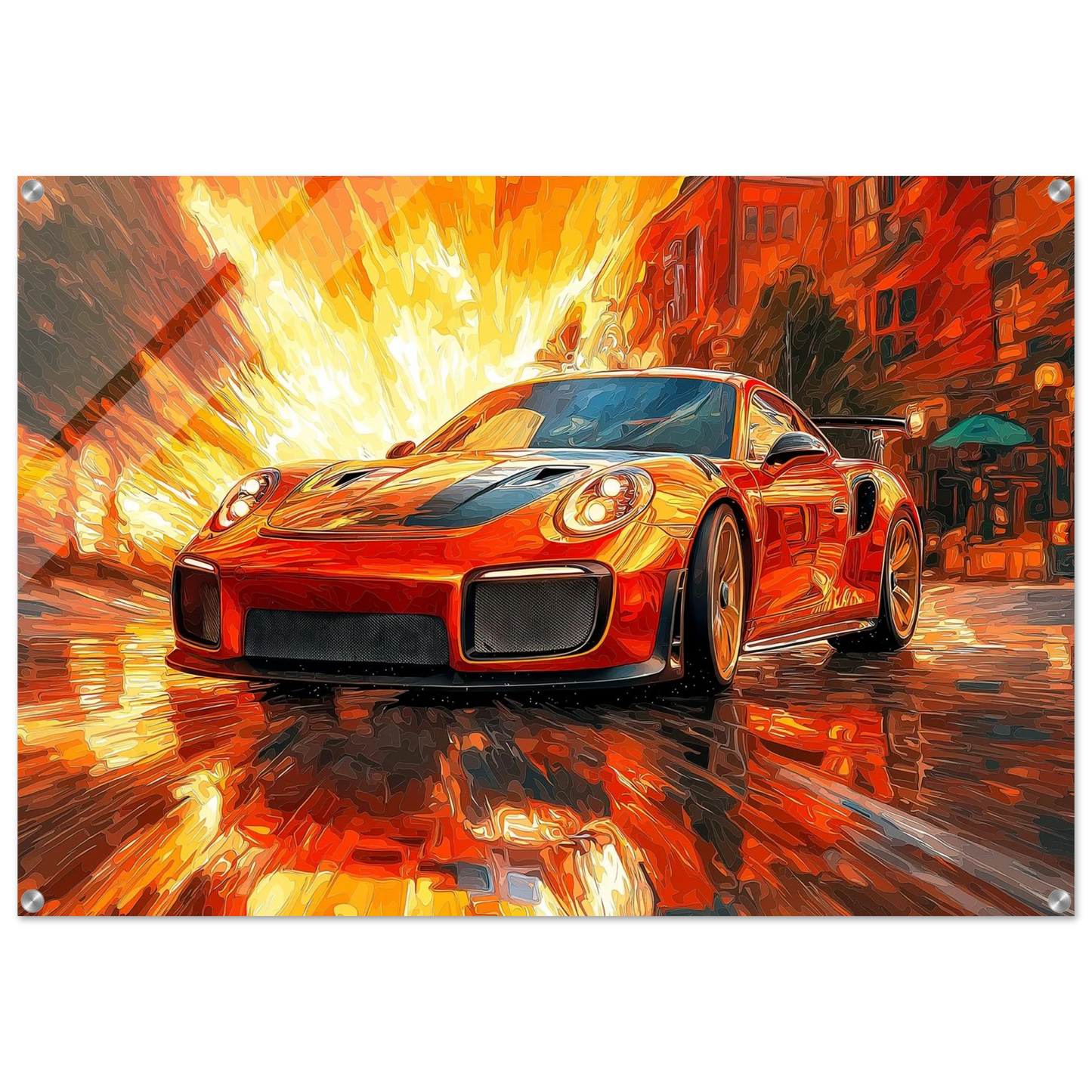 Abstract Porsche on acrylic 