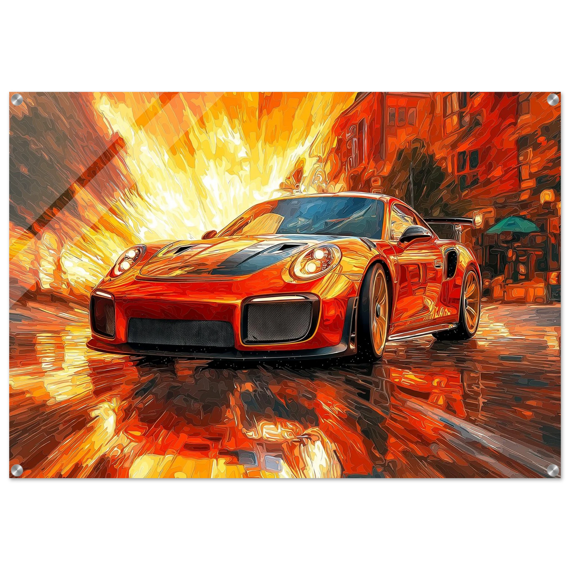Abstract Porsche on acrylic 