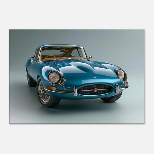 Classic blue Jaguar E-Type coupe
