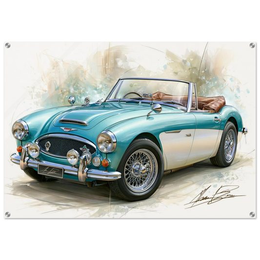 Austin Healey 3000 in blue and white