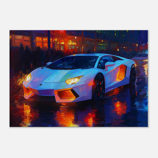 White Lamborghini Aventador 