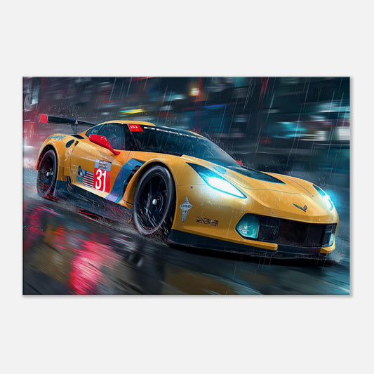 Corvette C7R racer in yellow 