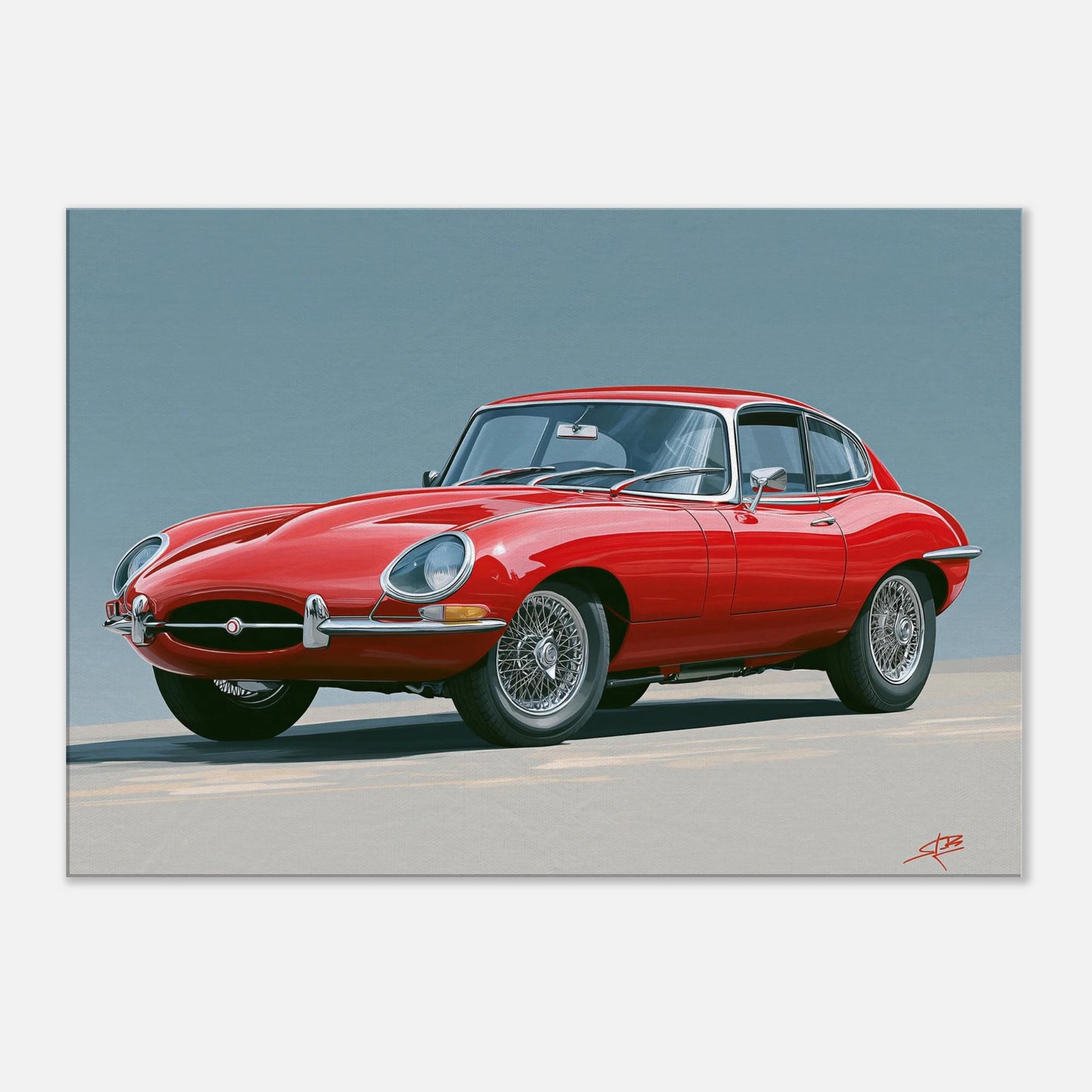 Red E-Type Jaguar