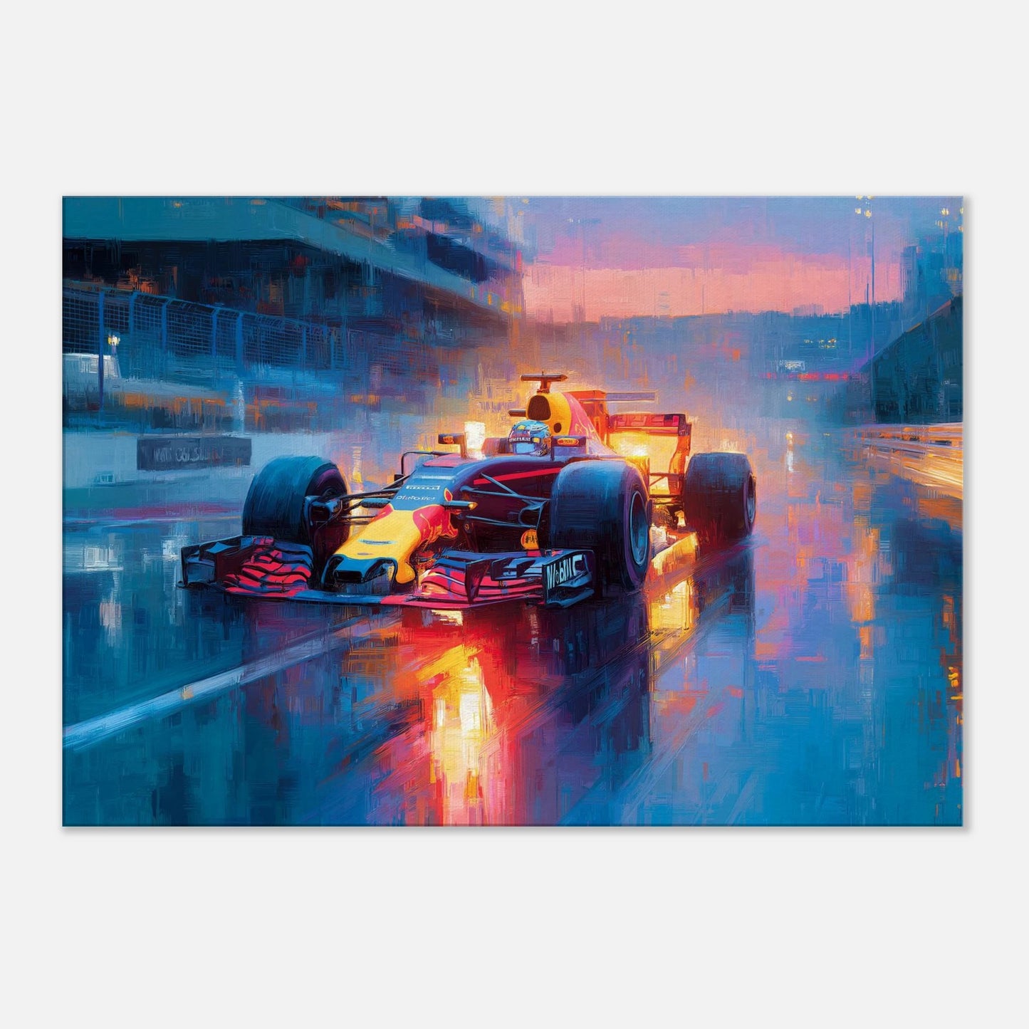 F1 Red Bull in the wet abstract 