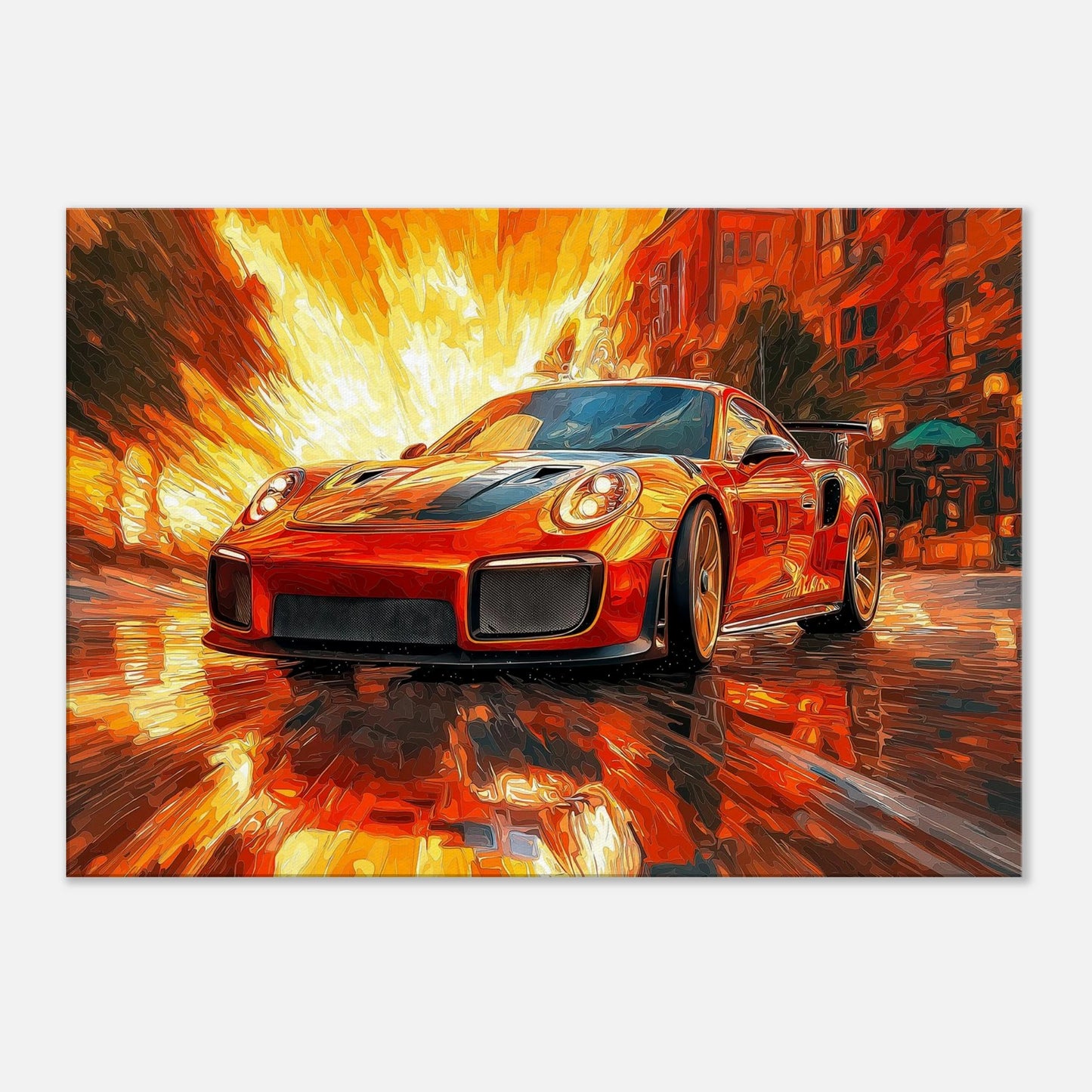 Red Porsche abstract