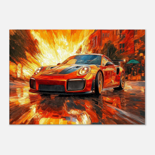Red Porsche abstract
