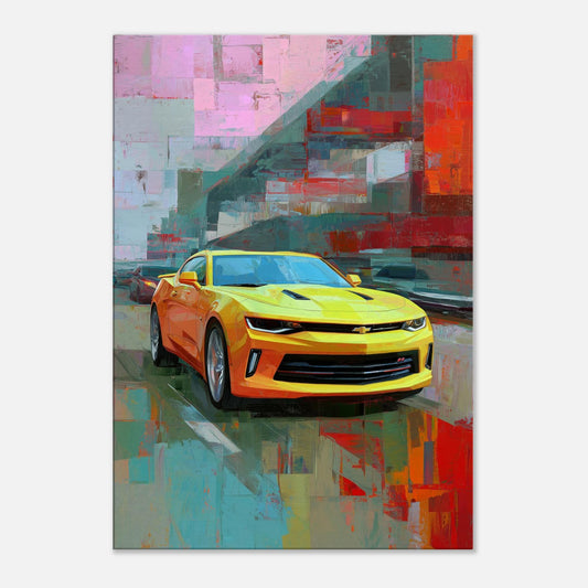 Yellow Chevrolet Camaro abstract