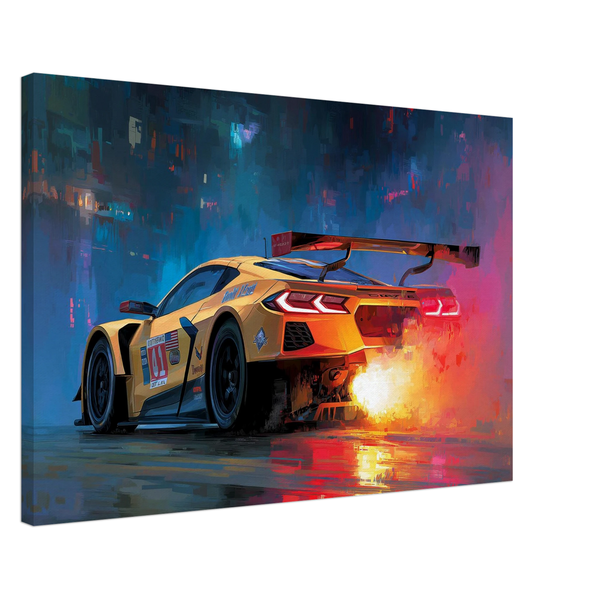 Corvette C8.R automotive canvas print – modern racing artwork