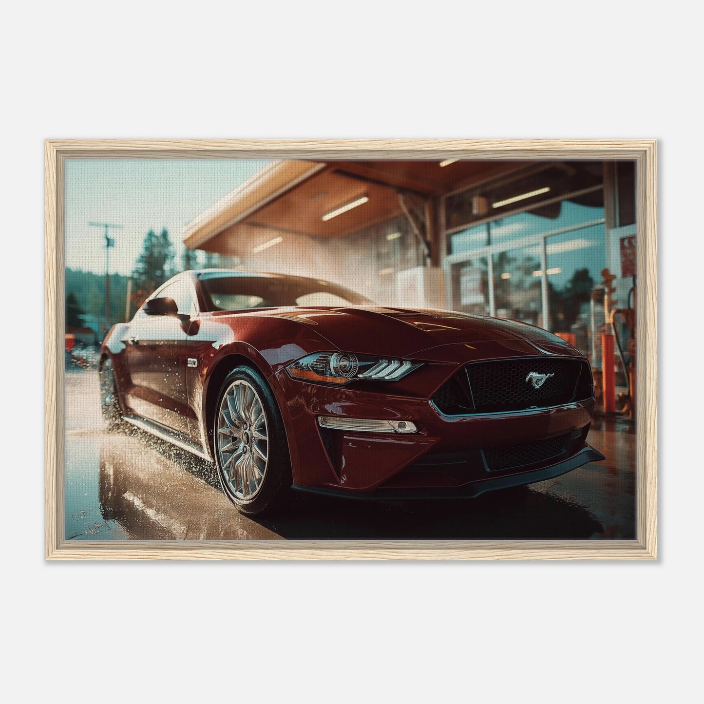 Burgundy Ford Mustang 