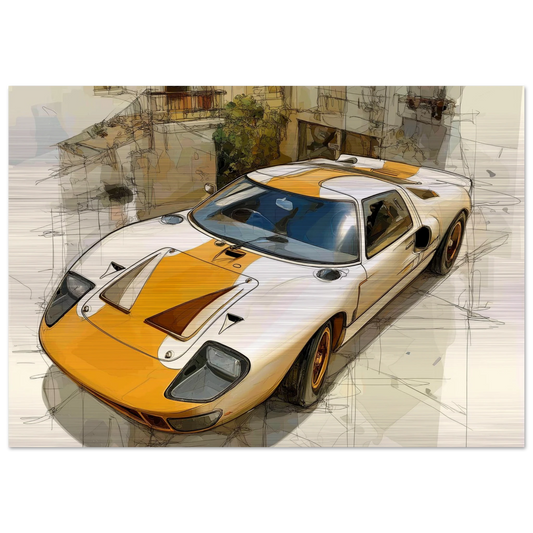 White and gold Ford GT40 