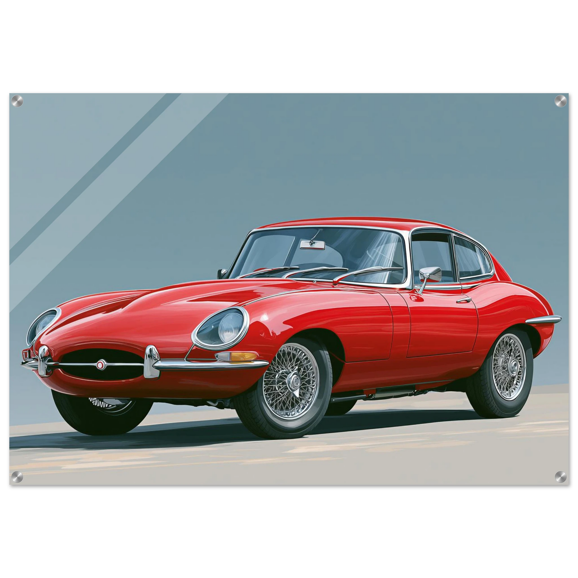 Red E-type Jaguar 