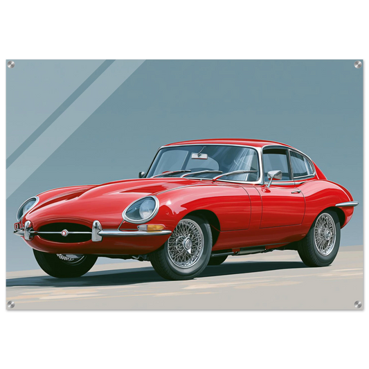 Red E-type Jaguar 